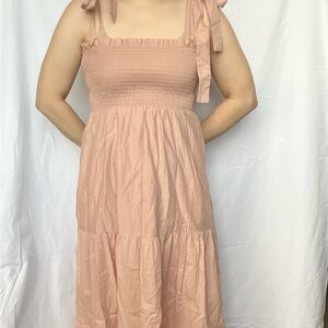 Petal & Pup size 2 dusty pink smocked maxi dress with tie straps